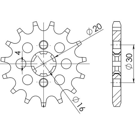 542120713 PIGNONE S AC P428-D13 Yamaha TT R LW 2005+ SGR - SPROCKETS