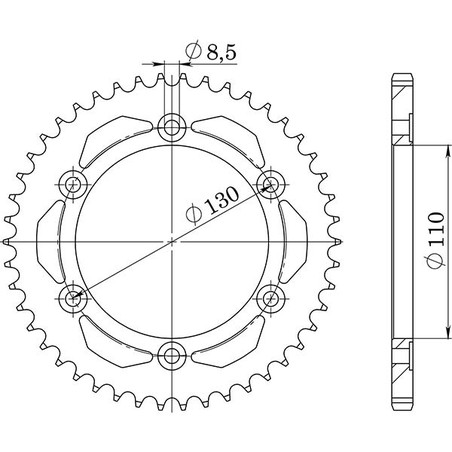 541221646 CORONA S AC P428-D46 Yamaha TZR R 1994+ SGR - SPROCKETS