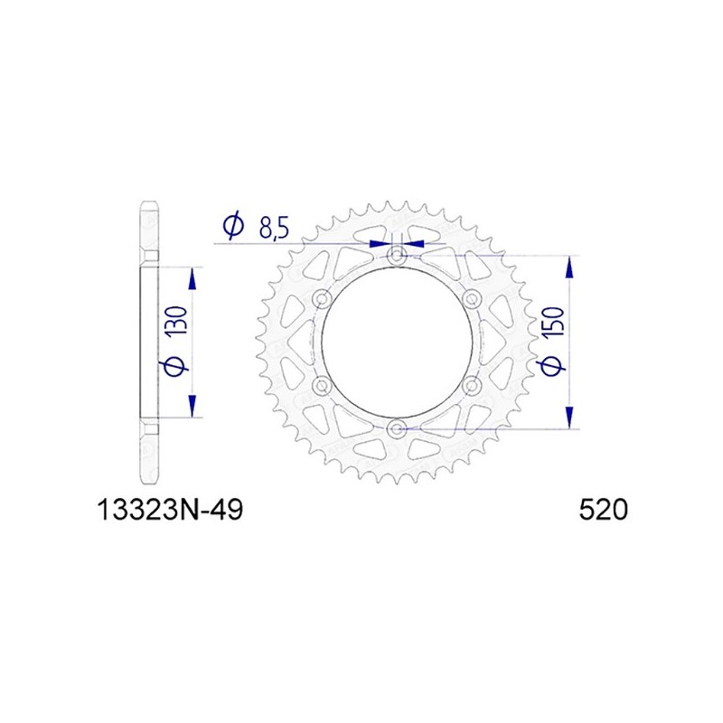 13323N:49 CORONA AFAM S AL P520-D49 Yamaha WR 2003+ AFAM