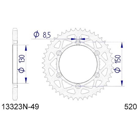 13323N:49 CORONA AFAM S AL P520-D49 Yamaha WR 2003+ AFAM