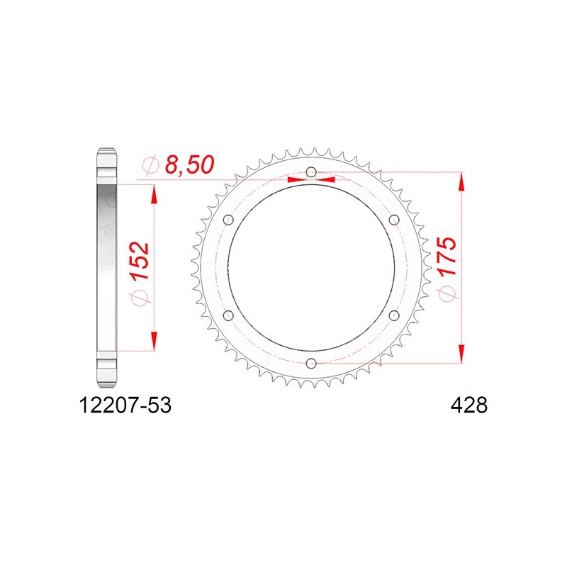 12207:53 CORONA AFAM S AC P428-D53 Yamaha WR R 2009+ AFAM