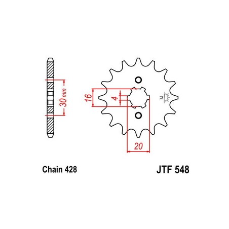 542120714 PIGNONE S AC P428-D14 Yamaha YBR 2007+ SGR - SPROCKETS