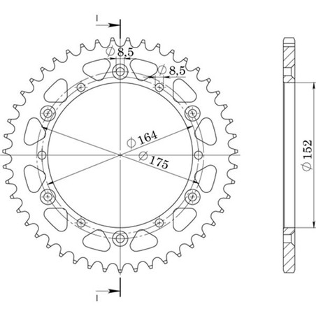 541350043 CORONA S AL P520-D43 Yamaha DT R 1987+ SGR - SPROCKETS