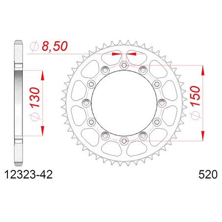 12323:42 CORONA AFAM S AC P520-D42 Yamaha WR X 2008+ AFAM