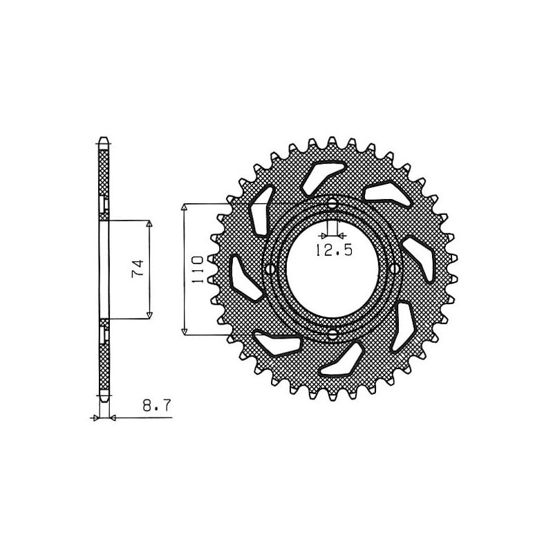541240139 CORONA S AC P530-D39 Yamaha XS 1976+ SGR - SPROCKETS