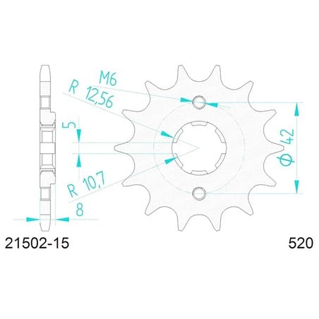 21502:15 PIGNONE AFAM S AC P520-D15 Yamaha XT Z Tener 1985+ AFAM