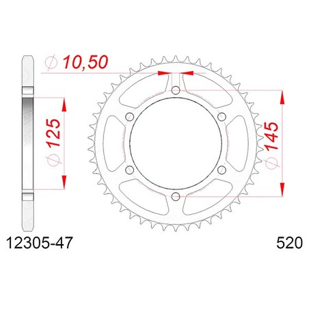 12305:47 CORONA AFAM S AC P520-D47 Yamaha MT03 2005+ AFAM