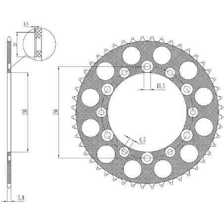 541360449 CORONA R+2 AL P520-D49 Yamaha FZR Genesis 1989+ SGR - SPROCKETS