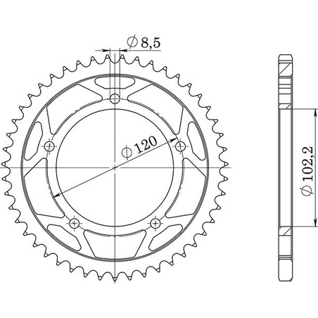 543510447 CORONA S AC P420-D47 Aprilia RS Extrema Replica 1999+ SGR - SPROCKETS
