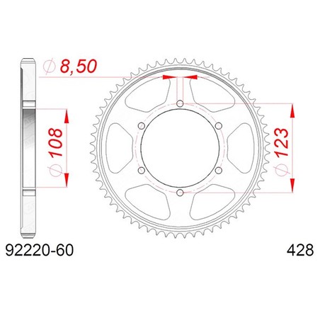 92220:60 CORONA AFAM S AC P428-D60 Aprilia RS4 2011+ AFAM