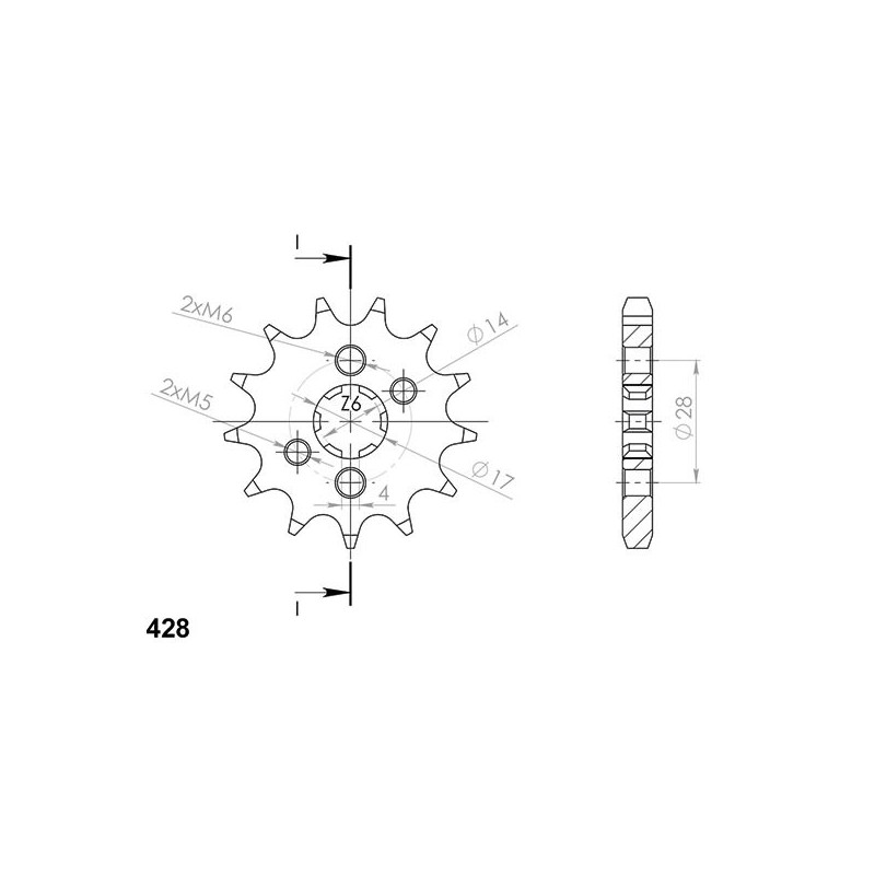 540053013 PIGNONE S AC P428-D13 Aprilia E5 2017+ SGR - SPROCKETS