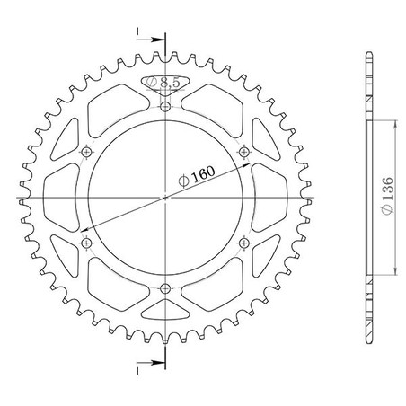 543580445 CORONA S AC P525-D45 Aprilia ETV Caponord 2001+ SGR - SPROCKETS