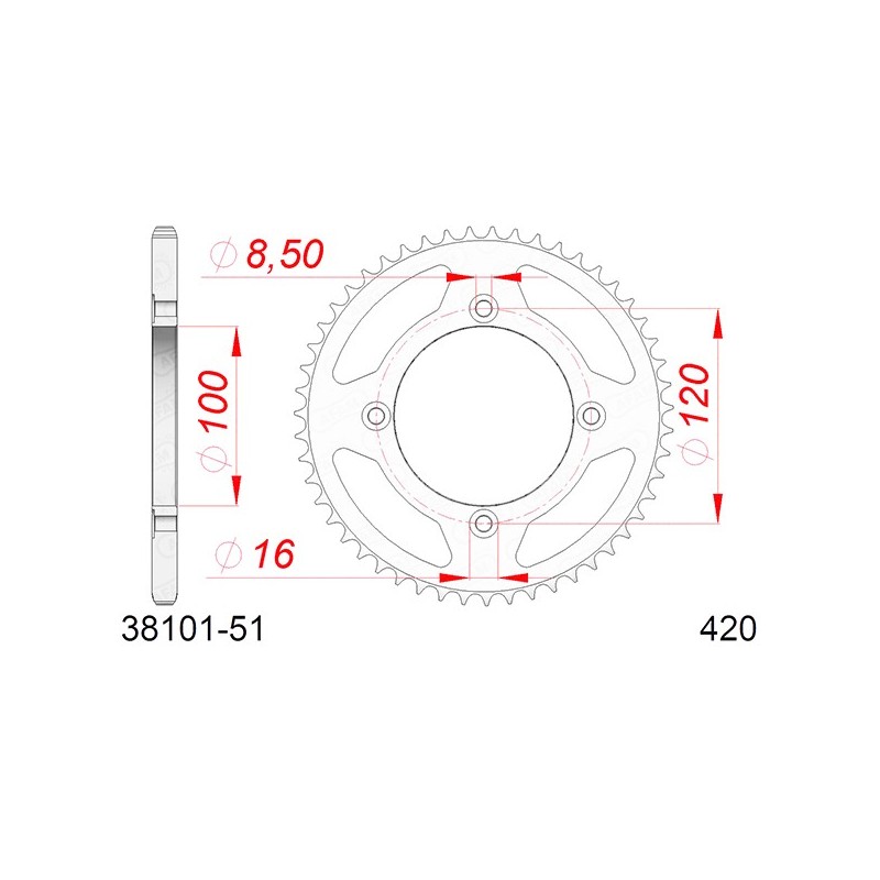 543810151A CORONA AFAM S AC P420-D51 Betamotor RR Enduro AM6 FE E2 2005+ AFAM