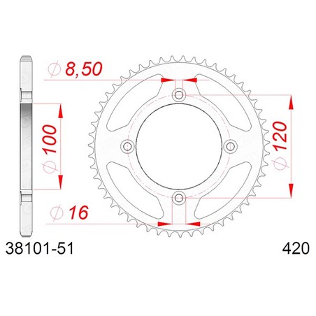 543810151A CORONA AFAM S AC P420-D51 Betamotor RR Enduro STD 2010+ AFAM