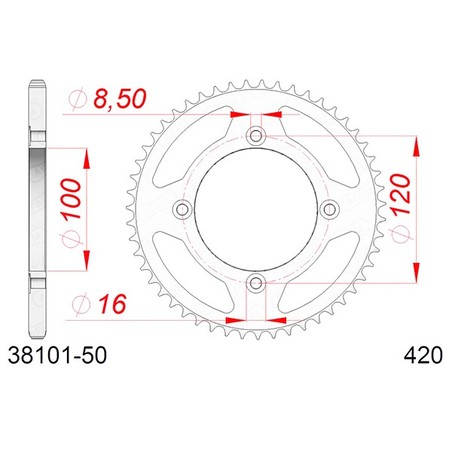 543810150A CORONA AFAM S AC P420-D51 Betamotor RR Motard Track 2012+ AFAM