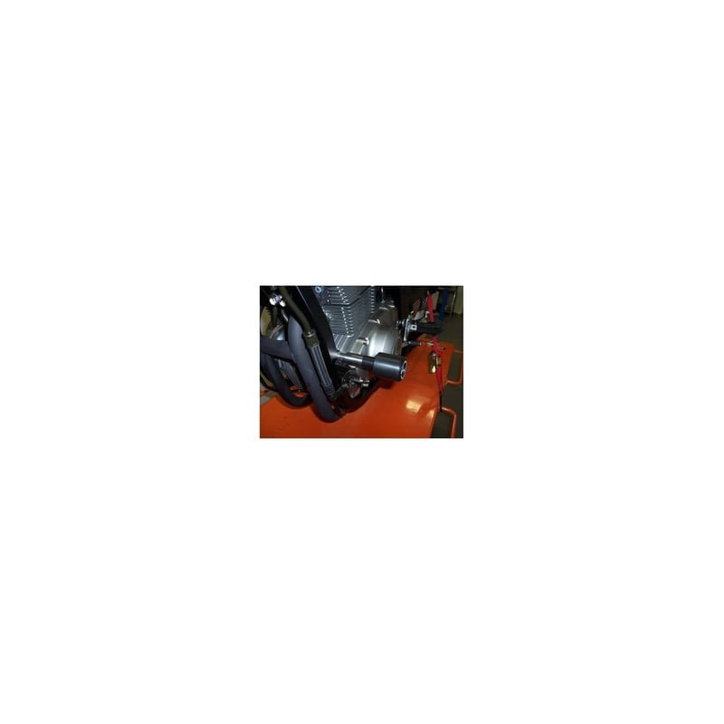 BLP0105BK-RED R&G Placchette copri fori poggiapiedi posteriori (lato SX, nero, con logo rosso), Kawa