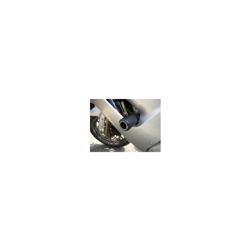 BLP0105BK-RED R&G Placchette copri fori poggiapiedi posteriori (lato SX, nero, con logo rosso), Kawa