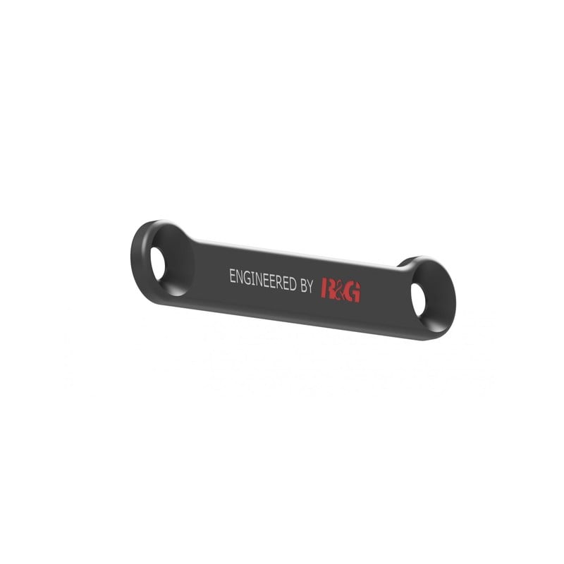 BLP0105BK-RED R&G Placchette copri fori poggiapiedi posteriori (lato SX, nero, con logo rosso), Kawa