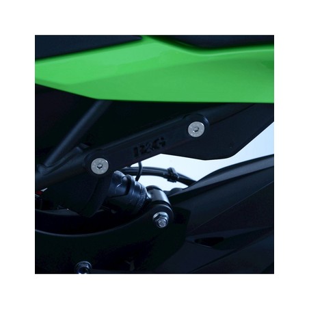 BLP0112BK R&G Placchette copri fori poggiapiedi posteriori (paio, nero), KawasakiKawasaki ZX 25 R 20