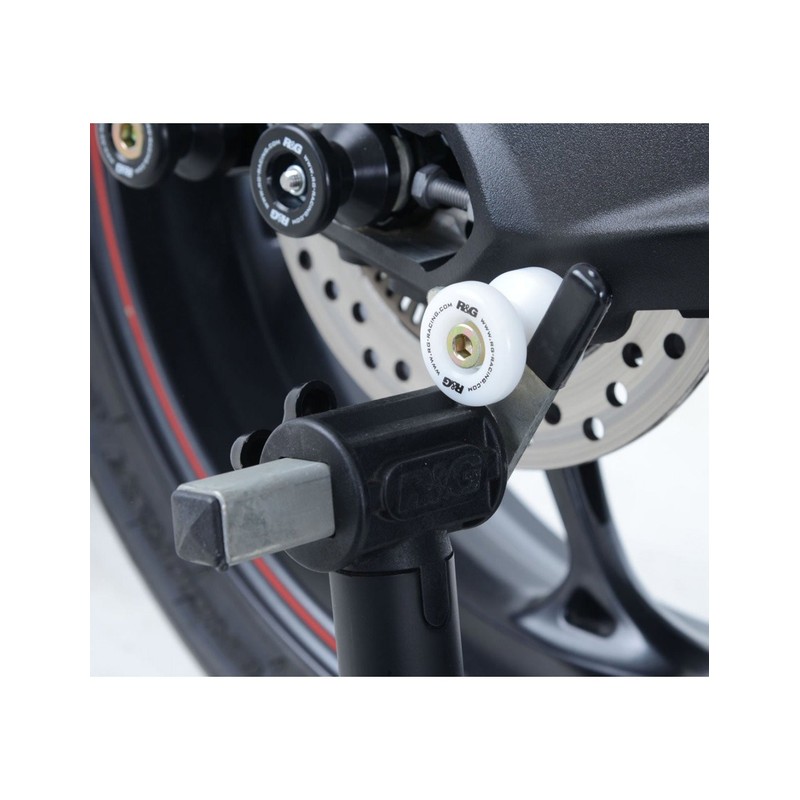 CR0032WH R&G nottolini cavalletto post. BMW S1000RR '10- / S1000R '14- / Street Triple / Street Trip