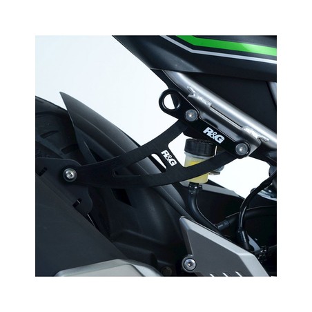 EH0090BKA R&G Staffa supporto scarico + piastra fori pedane posteriori - Kawasaki Ninja 125 / Z125 '
