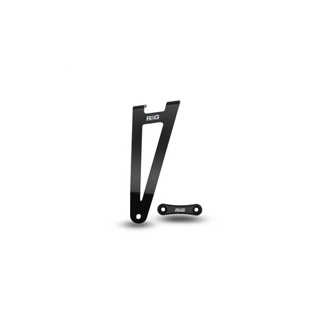 EH0124BKA R&G Staffa supporto scarico + piastra fori pedane posteriori, nera Moto Guzzi Stelvio '24-