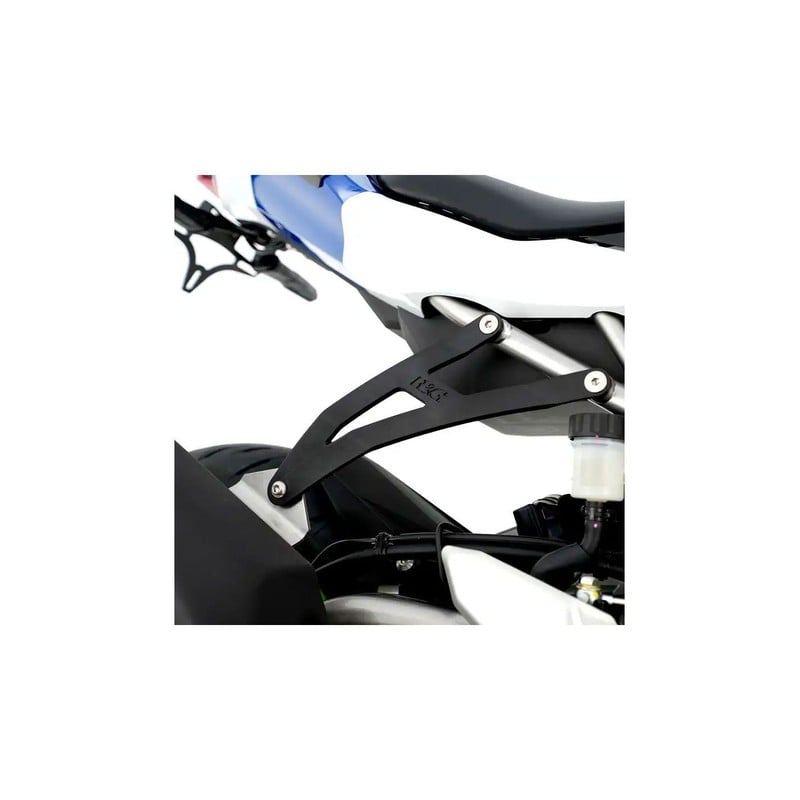 EH0125BKA R&G Staffa supporto scarico + piastra fori pedane posteriori, nera Kawasaki ZX-4R(R) '23-K