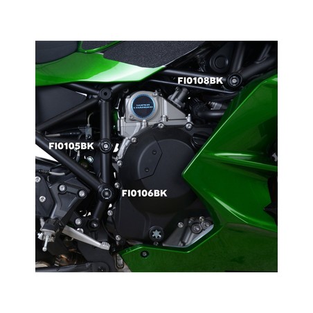 FI0105BK R&G Inserto protezione telaio, SX o DX (ord.2 x moto) Kawasaki H2 / H2R / H2 SXKawasaki H2