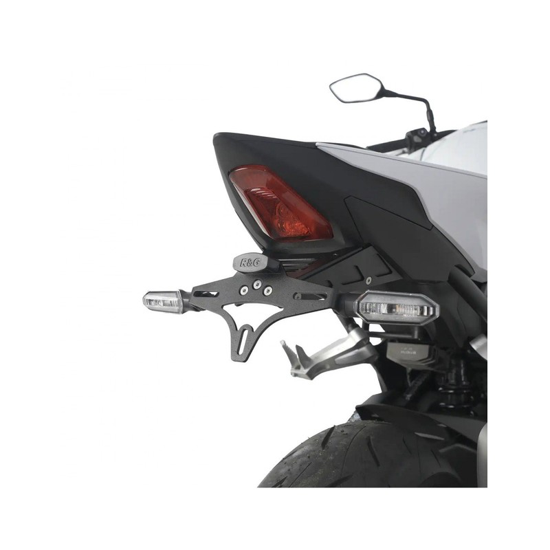 LP0186BK-SMOKE R&G Portatarga, Kawasaki 650 Vulcan S '15- / Vulcan Café '18- (luce targa fumè scuro)