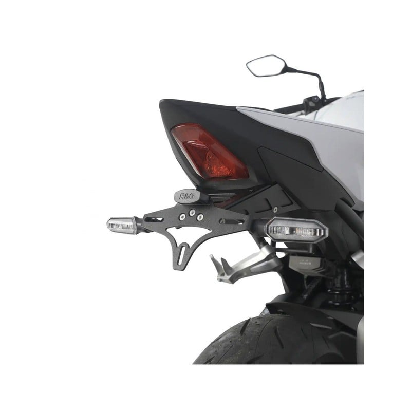 LP0186BK-SMOKE R&G Portatarga, Kawasaki 650 Vulcan S '15- / Vulcan Café '18- (luce targa fumè scuro)