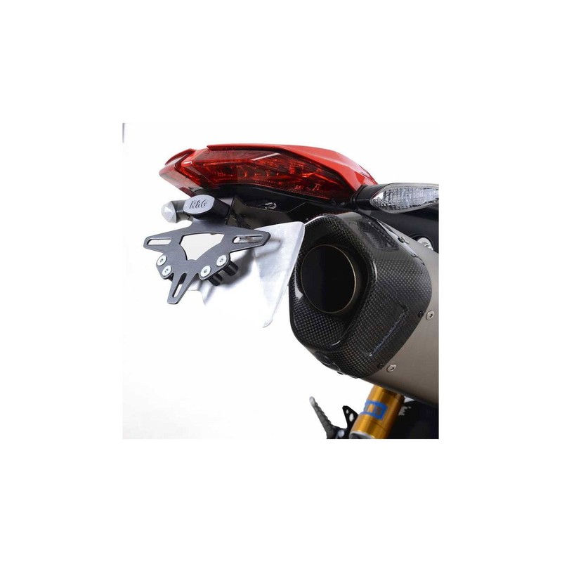 LP0274BK R&G Portatarga, Ducati 950 Hypermotard '19-'20 (per silenziatore DX Termignoni, SOLO ROAD/D