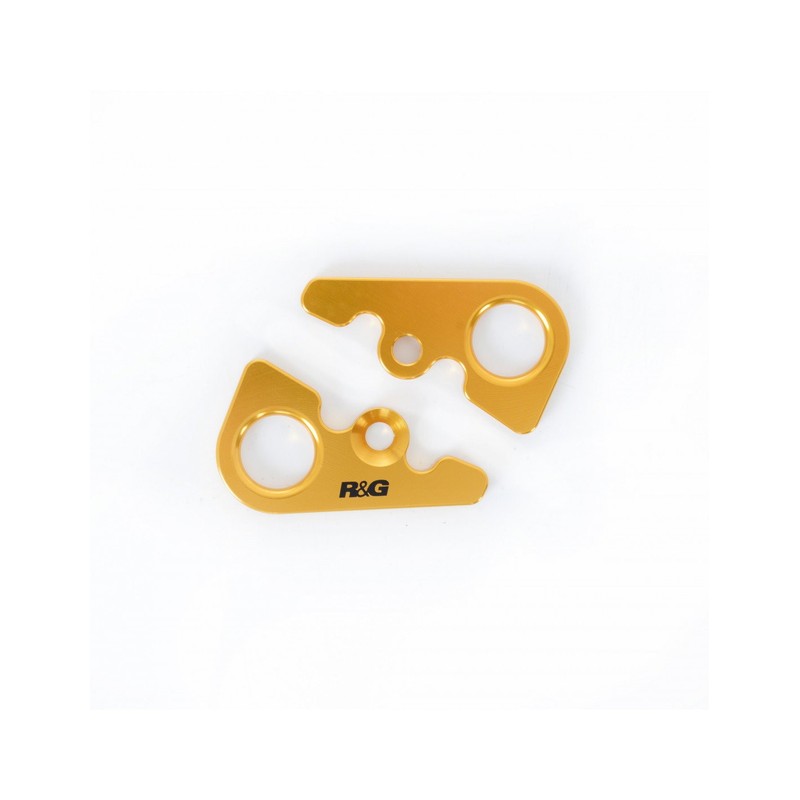 TH0015GO R&G piastra per aggancio cinghie - coppia, MV Agusta F4 1000 '10- / F4RR / F4 RC '15- - oro