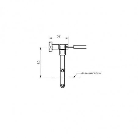 RS002 Ricambio supporto lungo 60mm  ACCOSSATO