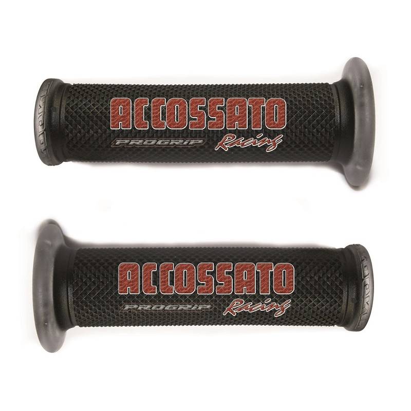 Boutons de course noirs Accossato avec écriture rouge Accossato 2pcs