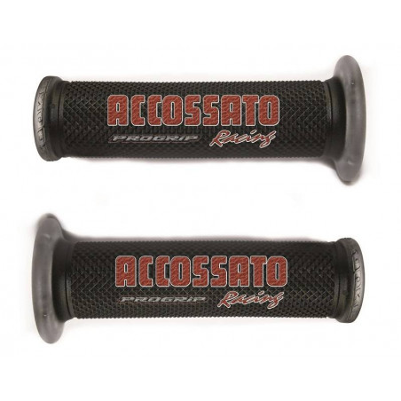 Boutons de course noirs Accossato avec écriture rouge Accossato 2pcs