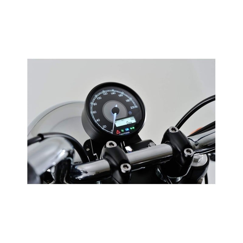 87791 DAYTONA Tachimetro analogico elettronico VELONA diam.80 260KMH, + RPM in LCD, con staffa, E-MA