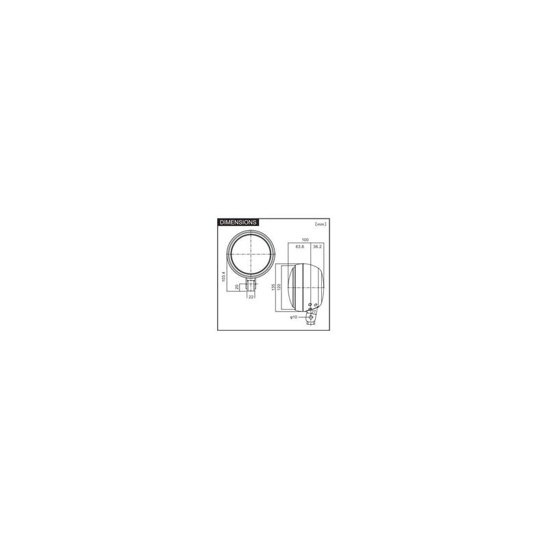 88635 DAYTONA Fanale anteriore a LED "CAPSULE120" - montaggio inferiore, NERO E-MARKED