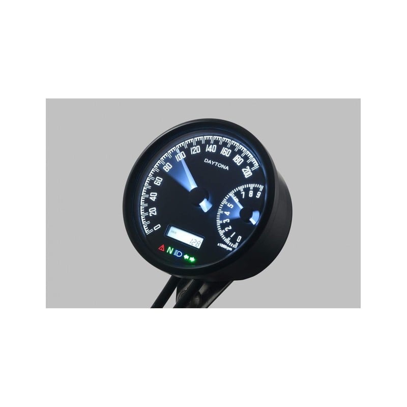 89364 DAYTONA Tachimetro elettronico analogico VELONA diam.80 200KMH c/indicatore velocità e RPM con