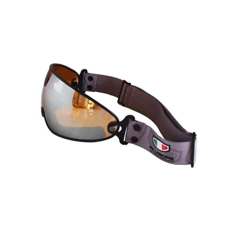 70-02352 FK VISORS Visiera universale multifunzione per casco JET - arancione, specchiata silver