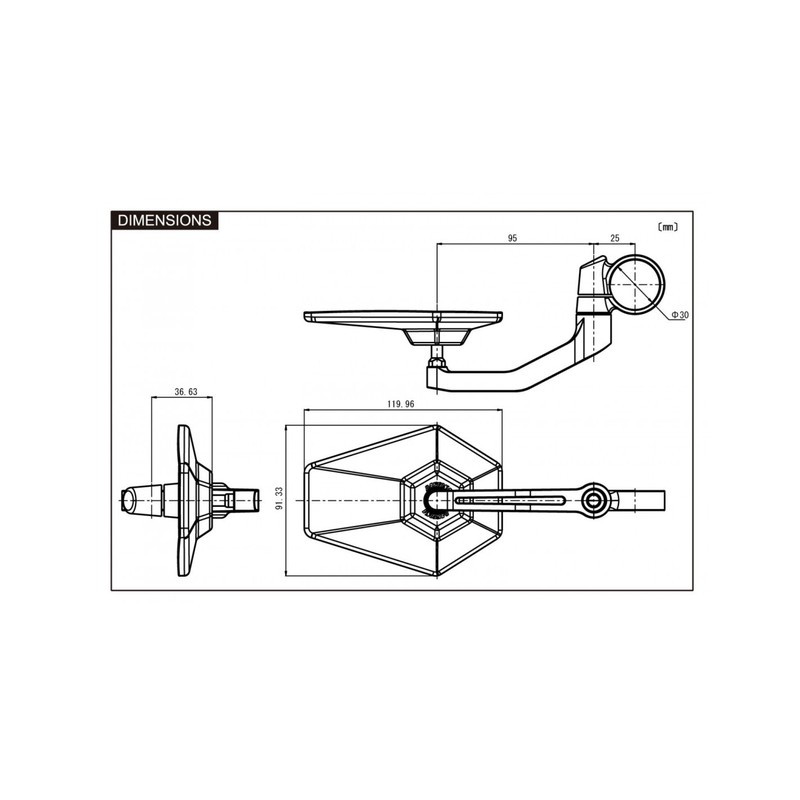 BA25 OUTPLORER Adattatore testa vite con sfera da 1"