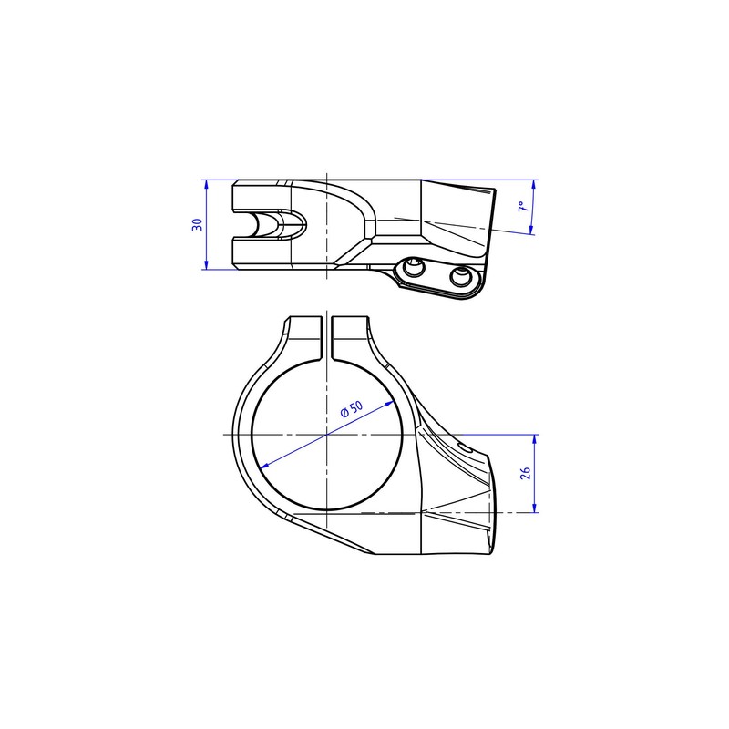 Coppia bracciali semimanubri Ø 50 mm offset 26 mm angolo inclinazione 7° Mv Agusta F3 675 RC E4 2017+ CNC Racing