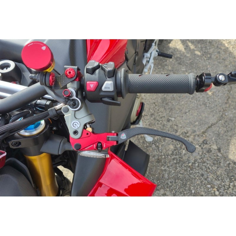 LCV12_Y_APRILIA Clutch Lever Race EVO Folding Matt Carbon for Brembo semi radial master cylinders Ap