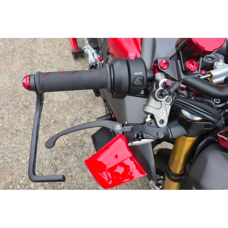 LBV04_Y_MOTO_GUZZI Brake Lever RACE EVO Folding Matt Carbon for Brembo Semi Radial Master Cylinders