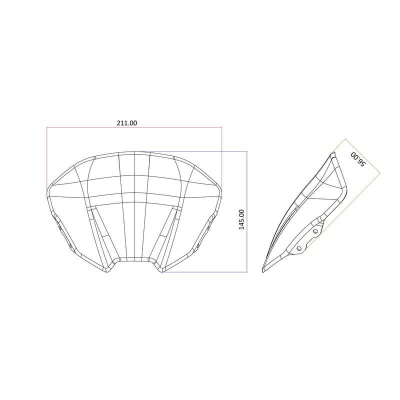 ZA221 Cupolino in carbonio per Ducati Streetfighter V2 My2025 2025+ CNC Racing