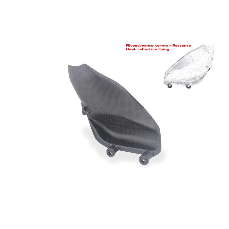 Paracalore Pedana Lato Freno in Carbonio per Scarico Racing Akrapovič Ducati Superbike Panigale V4 S 2025+ CNC Racing
