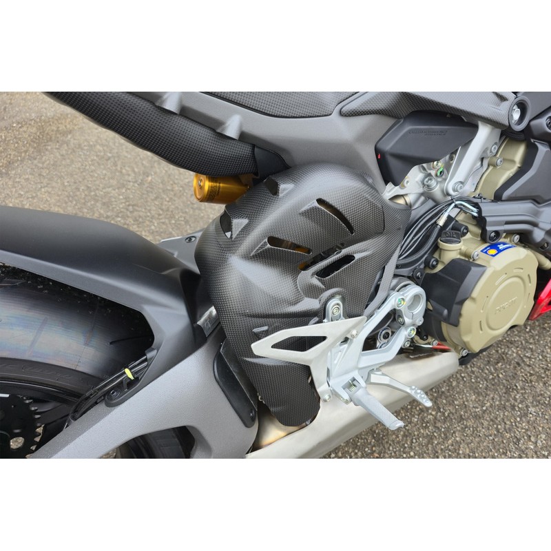 Paracalore collettori in carbonio versione Race per Panigale e Ducati Streetfighter V4 S 2025+ CNC Racing
