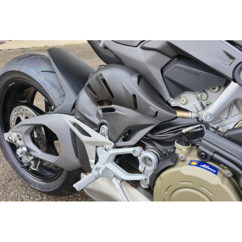 Paracalore collettori in carbonio versione Race per Panigale e Ducati Streetfighter V4 S 2025+ CNC Racing
