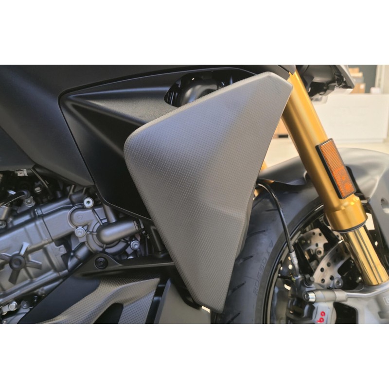 ZA215 Carbon Fiber Water Radiator Side Panels (LH RH) Ducati Streetfighter V2 My2025 2025+ CNC Racin