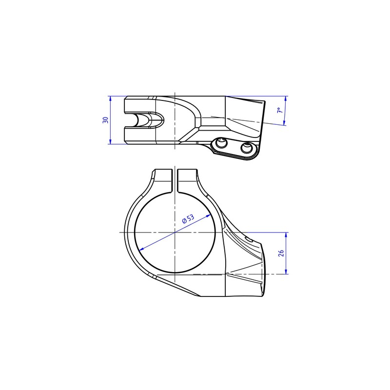Kit semimanubri Ø 53 mm offset 26 mm con supporto ammortizzatore di sterzo per Ducati Superbike Panigale V4 S 2018+ CNC Racing