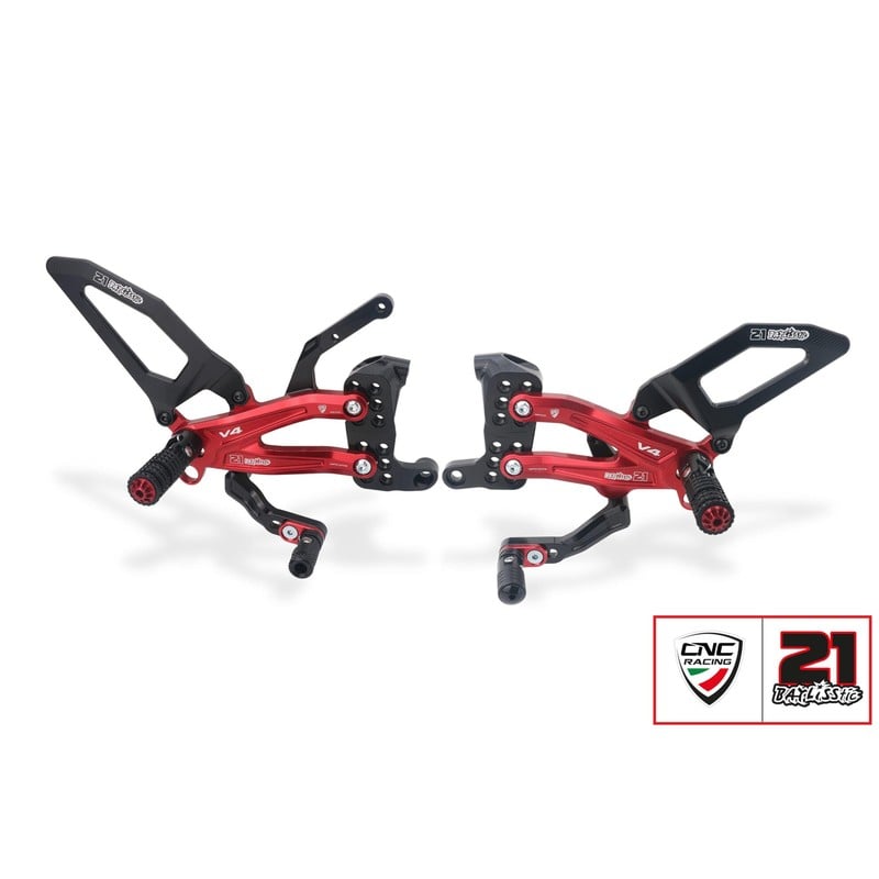 PE409_TB Adjustable rearsets Troy Bayliss Limited Edition Ducati Streetfighter V4 S 2020+ CNC Racing
